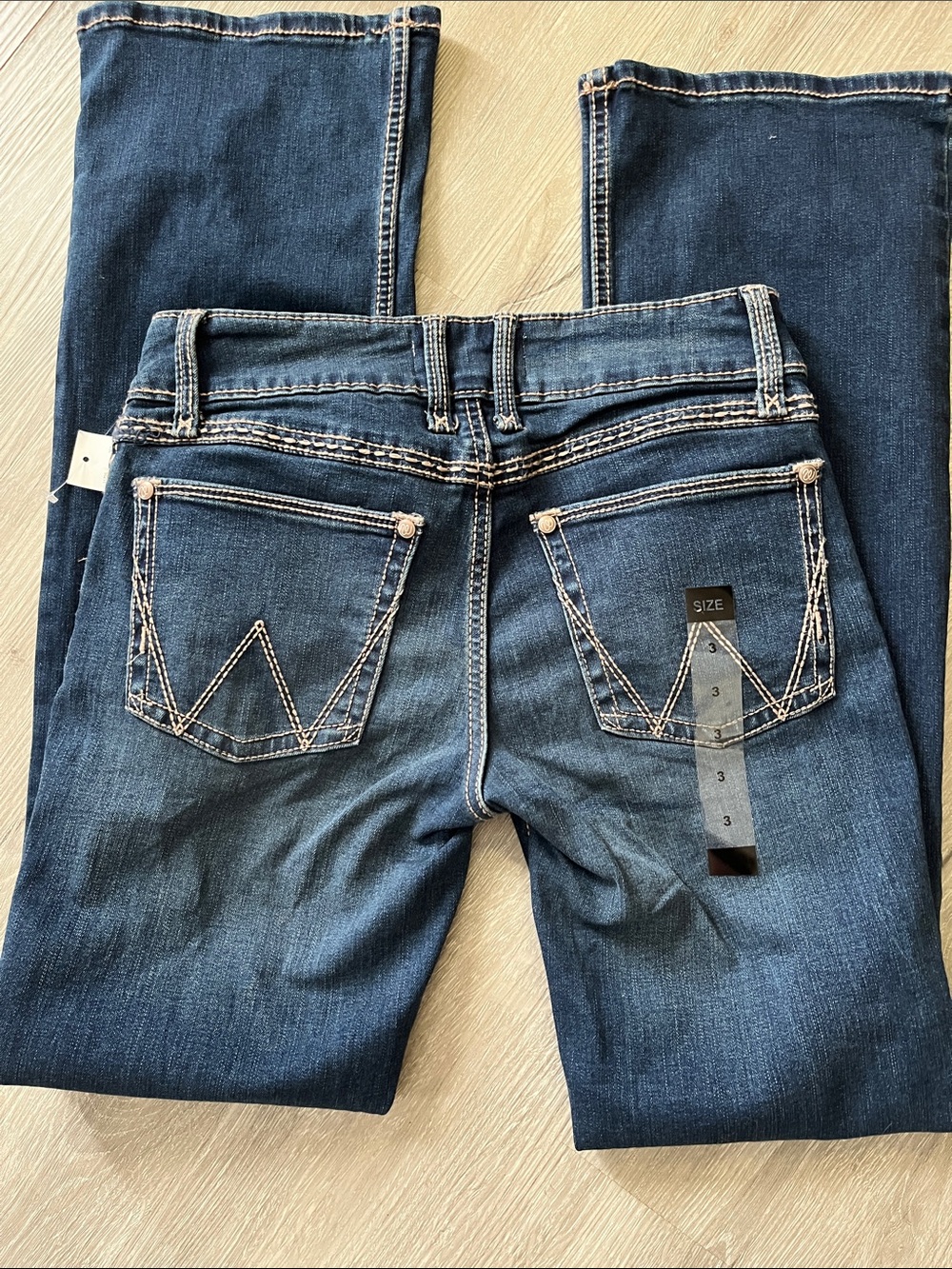 Wrangler Dark Blue Women's Boot Cut Jeans with Contrast Stitching